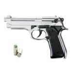 Pistola SCACCIACANI, A Salve, Bruni 92 Cal 9 mm NIKELATA Scacciacani Legale che non vanno denunciate + 50 cartucce